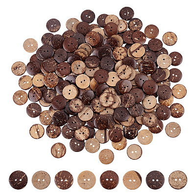 200Pcs Coconut Buttons BUTT-ME0001-25A-1