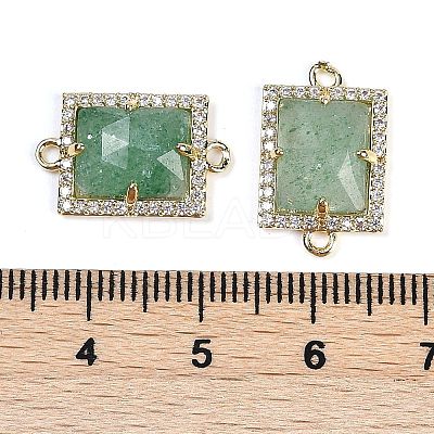 Natural Green Strawberry Quartz Faceted Rectangle Links G-I375-07G-06-1