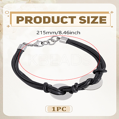 1Pc PU Leather Cord Bracelets BJEW-LP0003-53-1