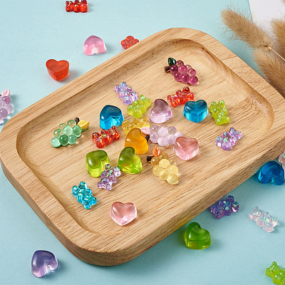 116Pcs 16 Colors Transparent Resin Cabochons RESI-TA0001-23-1