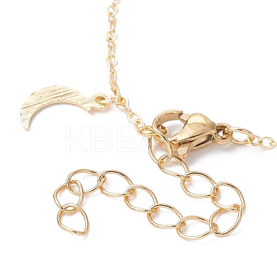 Star & Moon Brass Link Chain Bracelet Making AJEW-JB01150-33-1
