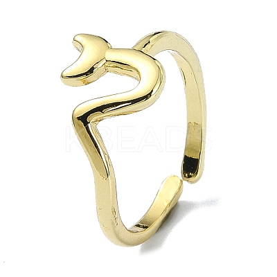 Brass Open Cuff Rings RJEW-B051-42G-1