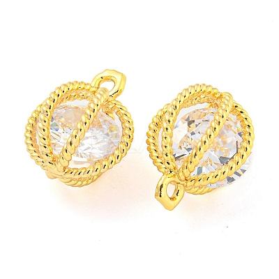 Brass Pave Cubic Zirconia Pendants KK-M286-17G-1