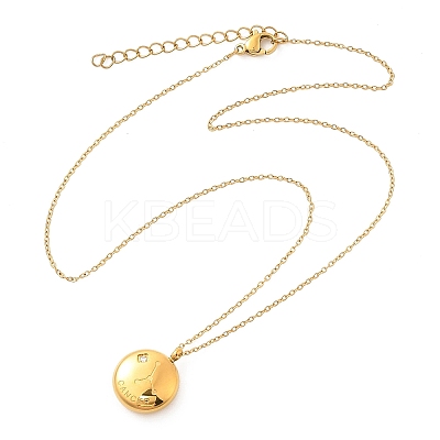 304 Stainless Steel Clear Cubic Zirconia Constellation Pendant Necklaces NJEW-R021-02G-10-1