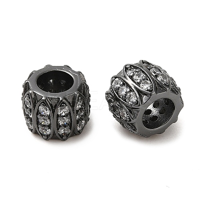 Brass Micro Pave Cubic Zirconia European Beads ZIRC-K003-13EB-1