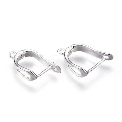 Brass Hoop Earring Findings with Latch Back Closure KK-L148-07S-1