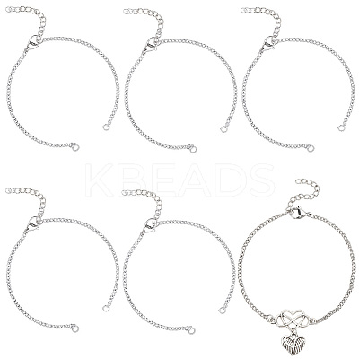 18Pcs 304 Stainless Steel Chain Bracelet Making MAK-SC0001-34-1