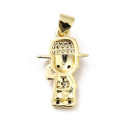 Brass Micro Pave Cubic Zirconia Pendants KK-H433-11A-G-1