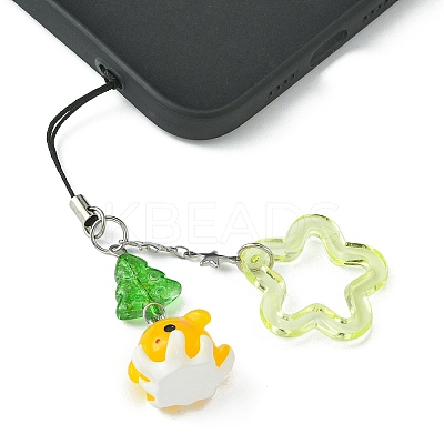 Acrylic & Glass & Alloy Pendant Mobile Straps KEYC-FZ00009-1