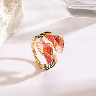 Alloy Enamel Cuff Open Rings WGDC10F-04-1