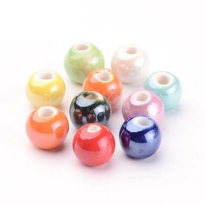 Glazed Porcelain Beads PORC-D001-16mm-M-1