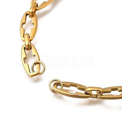 304 Stainless Steel Cross Link Chain Bracelet Making AJEW-JB01378-03-1