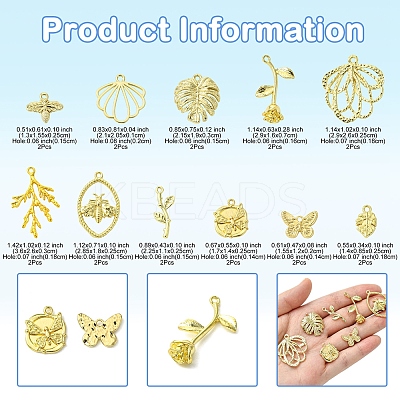 22Pcs 11 Styles Alloy Pendants FIND-FS0003-13-1