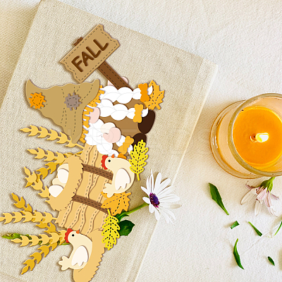 Autumn Theme Farm Gnome Carbon Steel Cutting Dies Stencils DIY-WH0309-2220-1