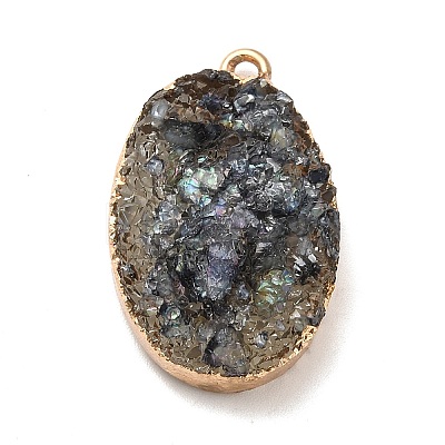 Resin Imitation Druzy Gemstone Pendants CRES-F022-01-1