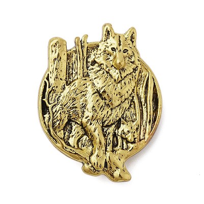 Retro Antique Golden Animal Alloy Brooches for Backpack Clothes JEWB-S040-02C-AG-1