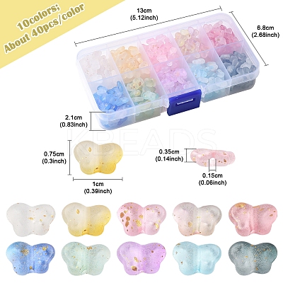 400Pcs 10 Colors Transparent Acrylic Beads OACR-FS0004-08-1