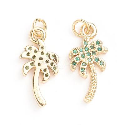 Brass Micro Pave Cubic Zirconia Pendants ZIRC-G165-01G-1