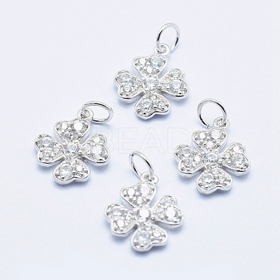 Brass Micro Pave Cubic Zirconia Charms RB-I078-65P-NR-1