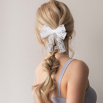 1Box Polyester Alloy Bowknot Hair Clips PHAR-CN0001-03-1