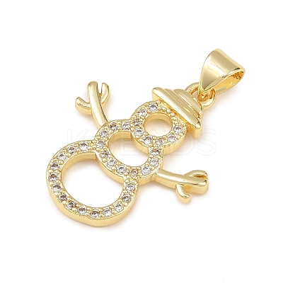 Christmas Brass Micro Pave Cubic Zirconia Pendants KK-B164-02G-01-1