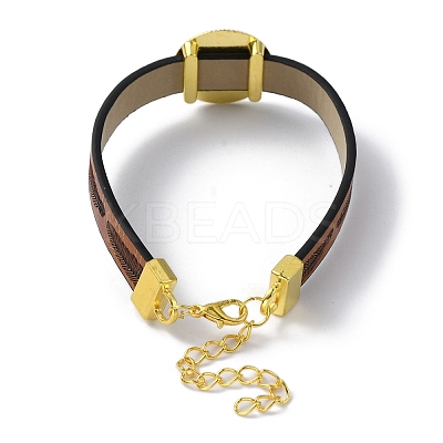 Alloy Flat Round Link Bracelet Settings fit for Cabochons FIND-M009-01G-1