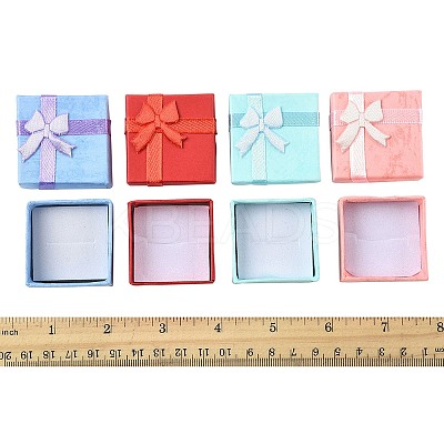 8Pcs 4 Colors Valentines Day Presents Packages Cardboard Ring Boxes CBOX-FS0001-07-1