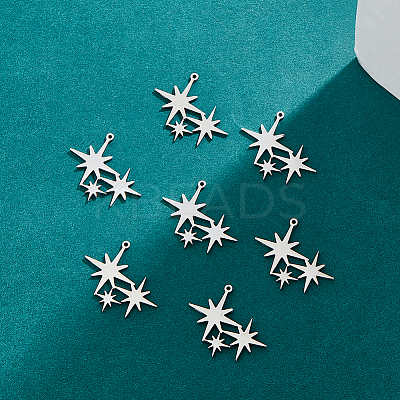 16Pcs 201 Stainless Steel Pendants STAS-DC0016-89P-1