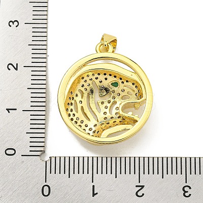 Brass Micro Pave Cubic Zirconia Pendants KK-K354-08D-G-1