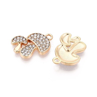 Rack Plating Alloy Rhinestone Pendants PALLOY-T091-24B-G-1