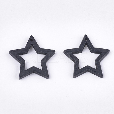 Painted Poplar Wood Pendants WOOD-T021-10D-1