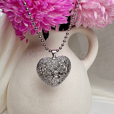 Vintage Alloy Hollow Heart Pendant Necklaces for Women Fashion Jewelry Gift LG2070-1