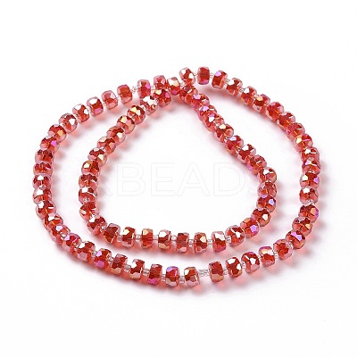 Transparent Electroplate Glass Beads Strands GLAA-E036-01D-1