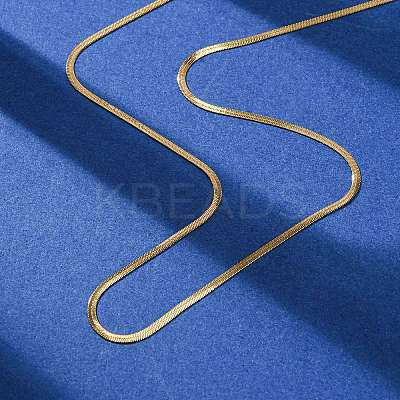 2MM 304 Stainless Steel Flat Snake Chain Necklaces NJEW-T016-20G-1