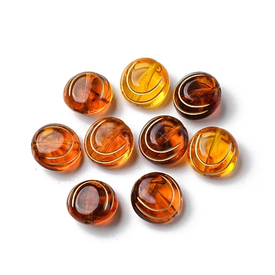 Imitation Amber Transparent Acrylic Beads X-MACR-D071-02E-1