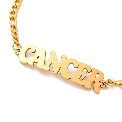 Constellation 202 Stainless Steel Figaro Chain Link Bracelets for Women Men AJEW-U006-01F-1