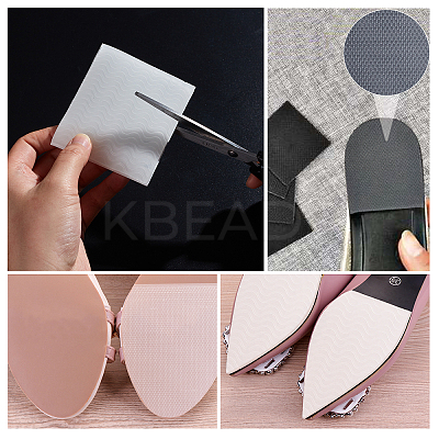 4 Pairs 2 Style PVC Self-Adhesive Anti-Slip Stick Shoes Pad AJEW-GF0004-76A-1