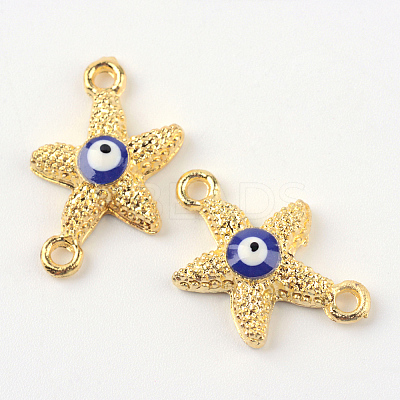 Alloy Enamel Evil Eye Links connectors LS-ENAM-Q032-05-1