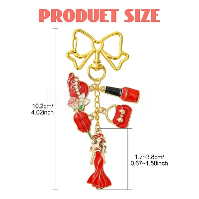 Women Bag Hat Shoes Alloy Enamel Pendant Decoration HJEW-YW00080-01-1