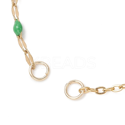 304 Stainless Steel Enamel Dapped Chain and Satellite Chain Bracelet Making AJEW-JB01562-1