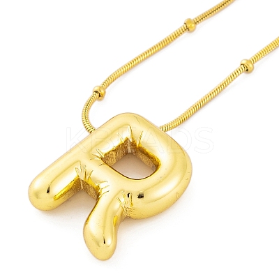 Ion Plating(IP) Initial Letter 304 Stainless Steel Pendant Necklaces X-NJEW-R265-05G-R-1