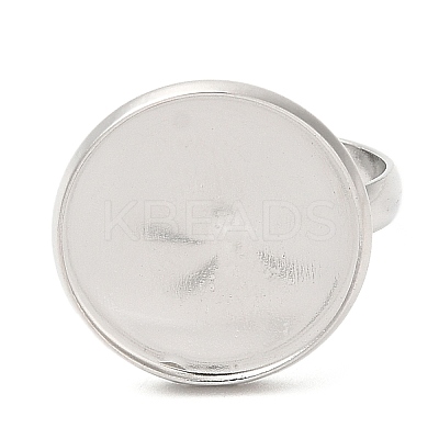 Non-Tarnish 304 Stainless Steel Adjustable Ring Findings STAS-R123-13P-1