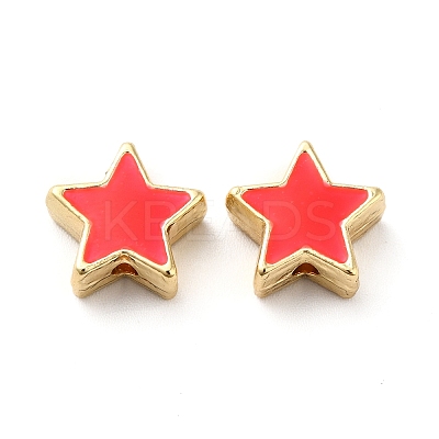 Rack Plating Alloy Enamel Beads ENAM-F146-19G-04-1