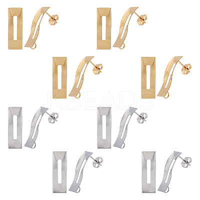 20Pcs 2 Colors 304 Stainless Steel Stud Earring Findings STAS-DC0014-83-1