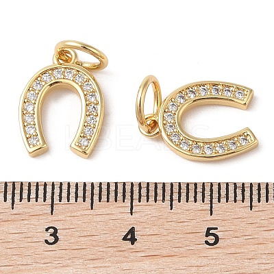 Rack Plating Brass Micro Pave Clear Cubic Zirconia Pendants ZIRC-P118-01G-1