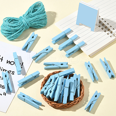 50Pcs DIY Wood Photo Paper Craft Clips AJEW-SP0003-43B-1