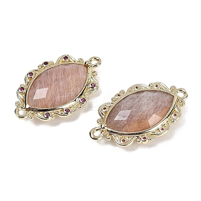 Natural Sunstone Faceted Horse Eye Links G-B126-02G-11-1