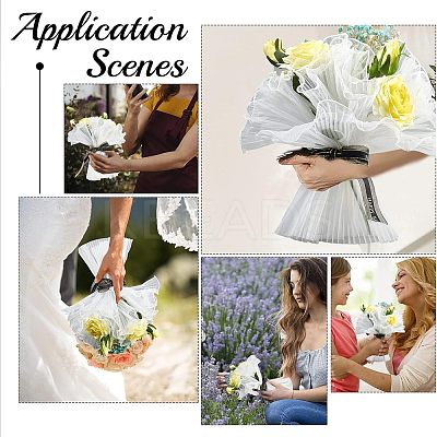 2Bags Pleated Gauze Yarn Flower Bouquets Wrapping Packaging OP-NB0001-13B-1