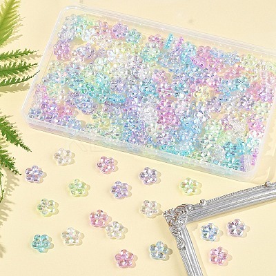 97.2G 6 Colors Transaparent Acrylic Beads PACR-FS0001-07-1