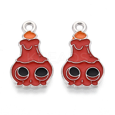 Halloween Theme Alloy and Enamel Pendants ENAM-T021-31K-02P-1